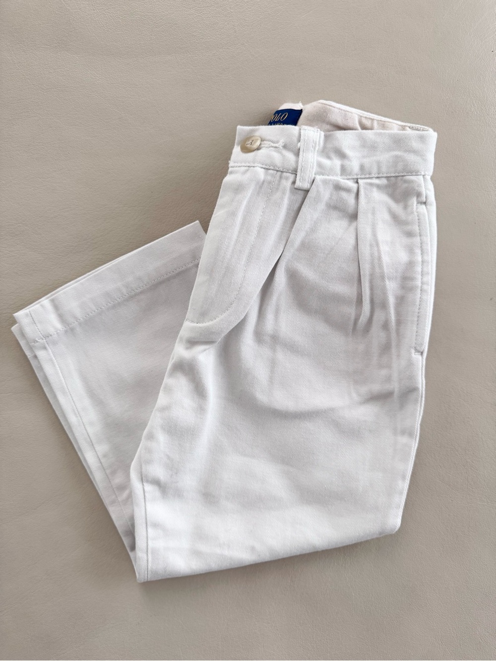 Polo Ralph Lauren - Boys Whitman White Pleated Chino Pants, Size 3T